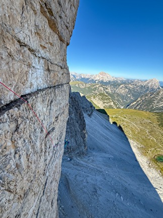 Via Cassin - Ratti, Cima Ovest di Lavaredo, Tre Cime di Lavaredo, Dolomites - Heike Roehrich climbing the Via Cassin - Ratti, Cima Ovest di Lavaredo, Tre Cime di Lavaredo, Dolomites Via Cassin - Ratti, Cima Ovest di Lavaredo, Tre Cime di Lavaredo, Dolomites - Heike Roehrich climbing the Via Cassin - Ratti, Cima Ovest di Lavaredo, Tre Cime di Lavaredo, Dolomites