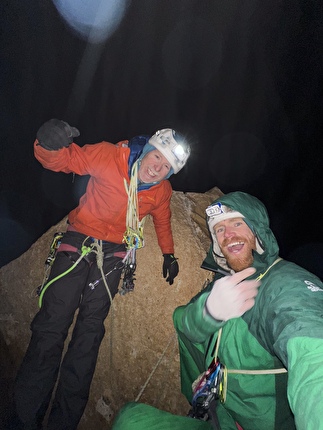 Torres del Paine, Chile, Tommy Caldwell, Siebe Vanhee - Tommy Caldwell and Siebe Vanhee on the summit of the Central Tower of Paine in Patagonia on 14/02/2026 after having made a free ascent of the 'South African route' in 24-hours Torres del Paine, Chile, Tommy Caldwell, Siebe Vanhee - Tommy Caldwell and Siebe Vanhee on the summit of the Central Tower of Paine in Patagonia on 14/02/2026 after having made a free ascent of the 'South African route' in 24-hours