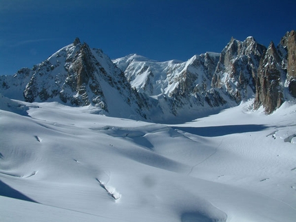 Mont Blanc and the avalanche Mont Maudit