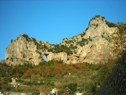 Climbing at Positano, Amalfi coast, Italy