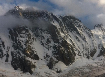 Corrado Pesce and his Polish route solo up Grandes Jorasses