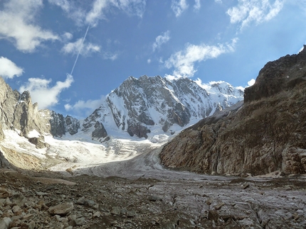 Grandes Jorasses, Monte Bianco - Philipp Angelo e la solitaria della via dei Polacchi, Grandes Jorasses il 15/09/2014