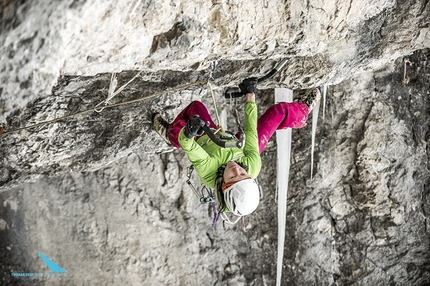 Ines Papert repeats Ritter der Kokosnuss on Breitwangflue, Kandersteg