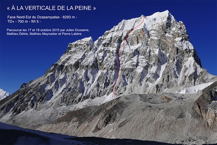Dazampa Tse, Nepal - Dazampa Tse  (6293m) Nepal: À la verticale de la peine (17/10/2015 & 18/10/2015 Mathieu Détrie, Julien Dusserre, Pierre Labbre, Mathieu Maynadier.