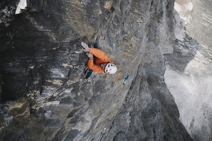 Hansjörg Auer, Alex Blümel, Kristallwand - Hansjörg Auer and Alex Blümel making the first ascent of 'The loss of the Demantoid' on Kristallwand, Kirchkogel in Austria