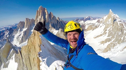 Markus Pucher, Cerro Pollone, Patagonia - Markus Pucher climbing Cerro Pollone in Patagonia alone on 17 September 2016