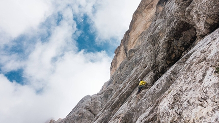 Ricordi nebbiosi, big new rock climb up Cima della Busazza, Civetta, Dolomites