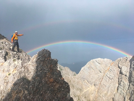 Silvo Karo, Luka Lindič, Siroka peč - Silvo Karo  durante l'apertura della nuova via sul Široka peč in Slovenia con e Luka Lindič il 12/08/2019