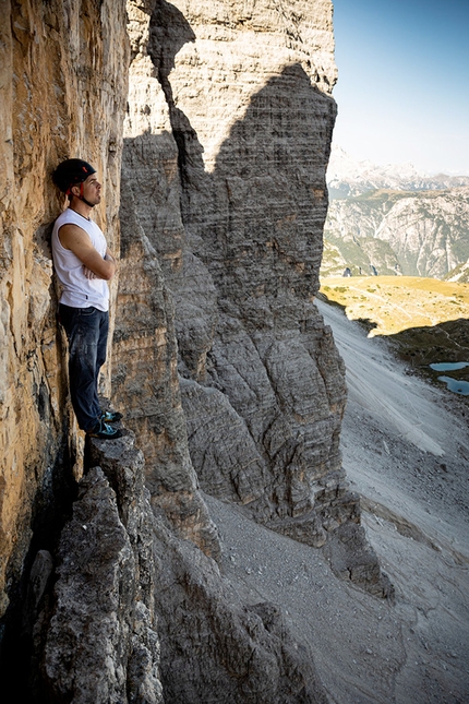 Dani Arnold - Dani Arnold climbing the Comici - Dimai route up Cima Grande di Lavaredo, Tre Cime di Lavaredo, Dolomites, in 46 minutes and 30 seconds