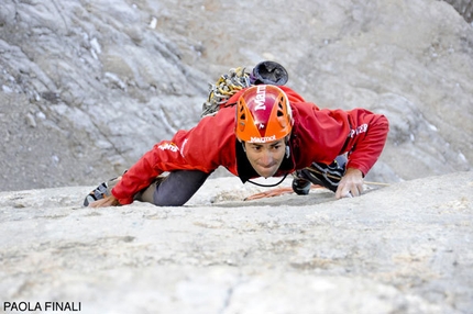 The Messner slab on the Sass dla Crusc, Dolomites