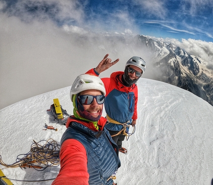 Symon Welfringer nel massiccio del Monte Bianco