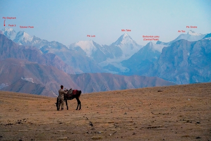 Minteke Valley, Pamir-Alay, Kyrgyzstan - Panorama onto the mountains Minteke Valley, Pamir-Alay, Kyrgyzstan
