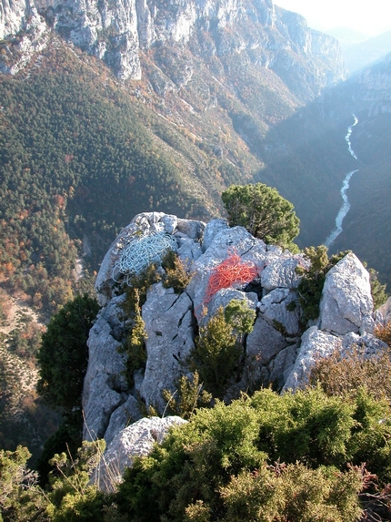 Rêve de Fer Gorges du Verdon - Verdon Gorge: the abseils for L'Ange en Décomposition and Rêve de Fer