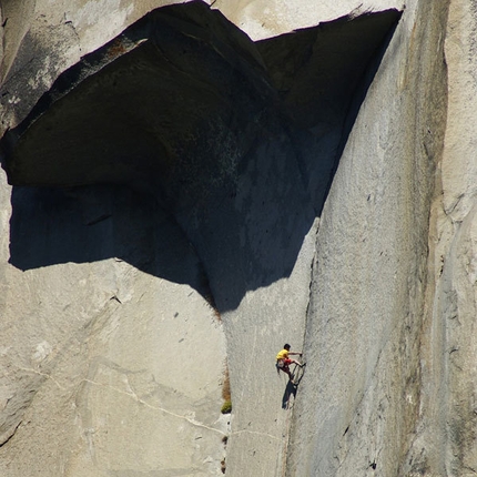 The Nose El Capitan - The Nose: Yuji Hirayama approaching The Great Roof on The Nose. Photo Tom Evans